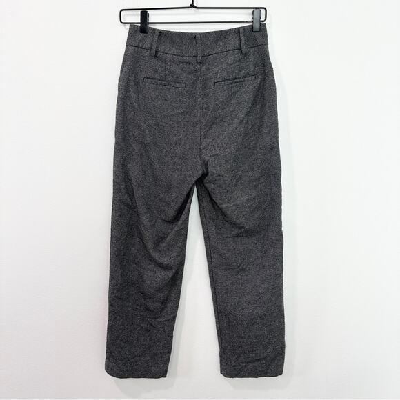 Wilfred Aritzia Jallade High Rise Wool Trouser Pant Tweed Grey 4 Preppy Classic - Picture 4 of 9